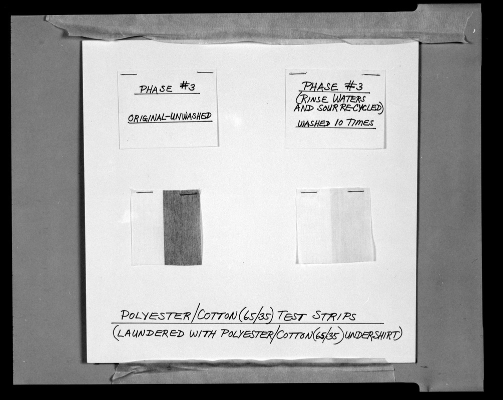 Polyester/cotton (65/35) test strips, phase #3