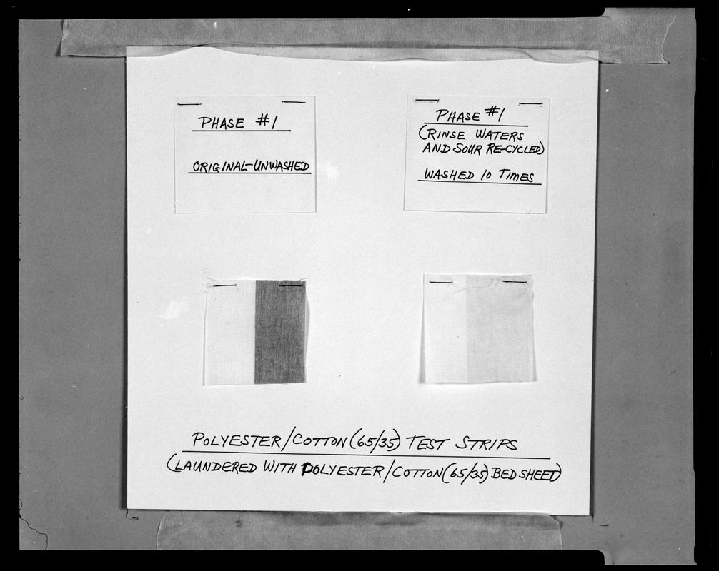 Polyester/cotton (65/35) test strips, phase #1