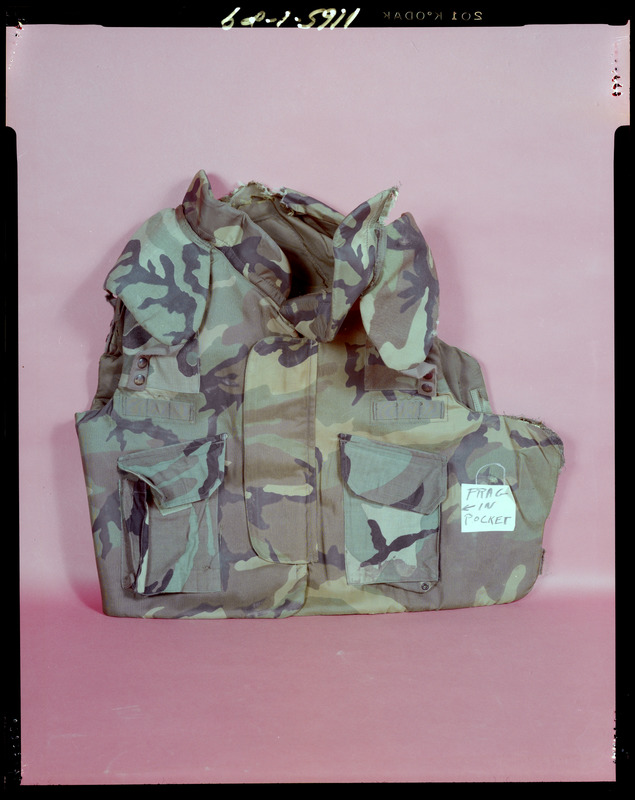 IPL body armor vest with fragments in vest Digital Commonwealth