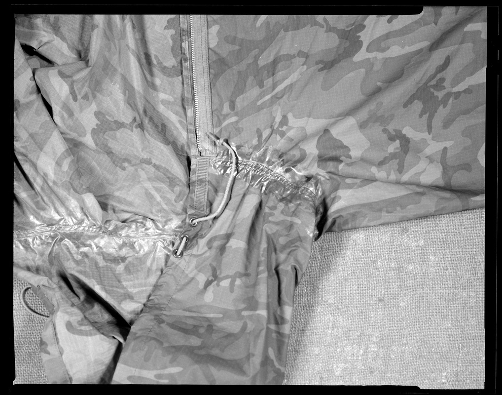 Waterproof jacket, detail of reinforced seam