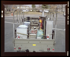 Truck packed with equipment