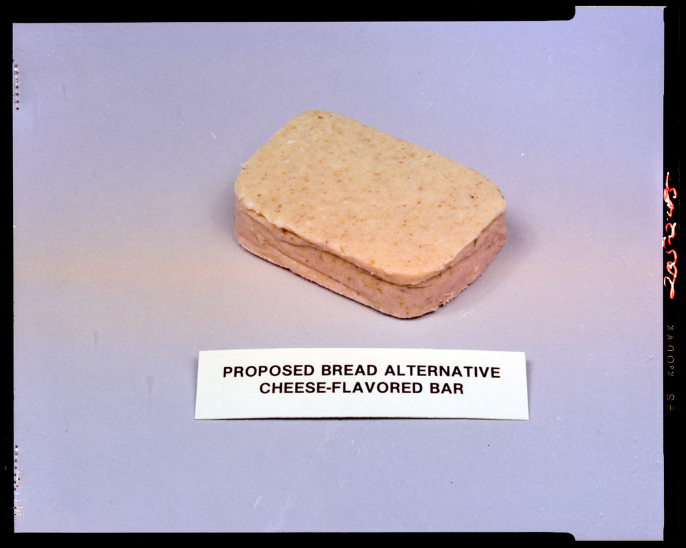 Proposed bread alternative, cheeseflavored bar Digital Commonwealth