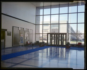 Grounds & facilities - admin. bldg, lobby, view towards outside