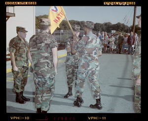 Four soldiers in a ceremony