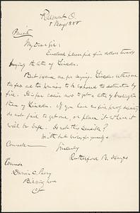 Letter from Rutherford B. Hayes, Fremont O., to Darwin C. Pavey, Birmingham, Ct., 1888 May 8