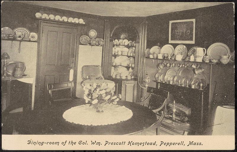 Dining room of the Col. William Prescott Homestead