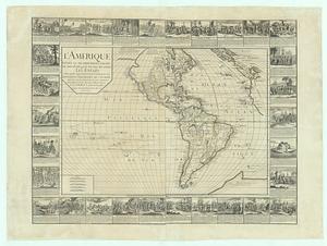 L'Amerique divisee en ses principales parties ou sont distingues les uns des autres les etats selon quils appartiennent presentement aux differents souverains de l'Europe