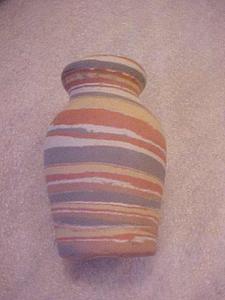 Small vase with multi-colored pattern