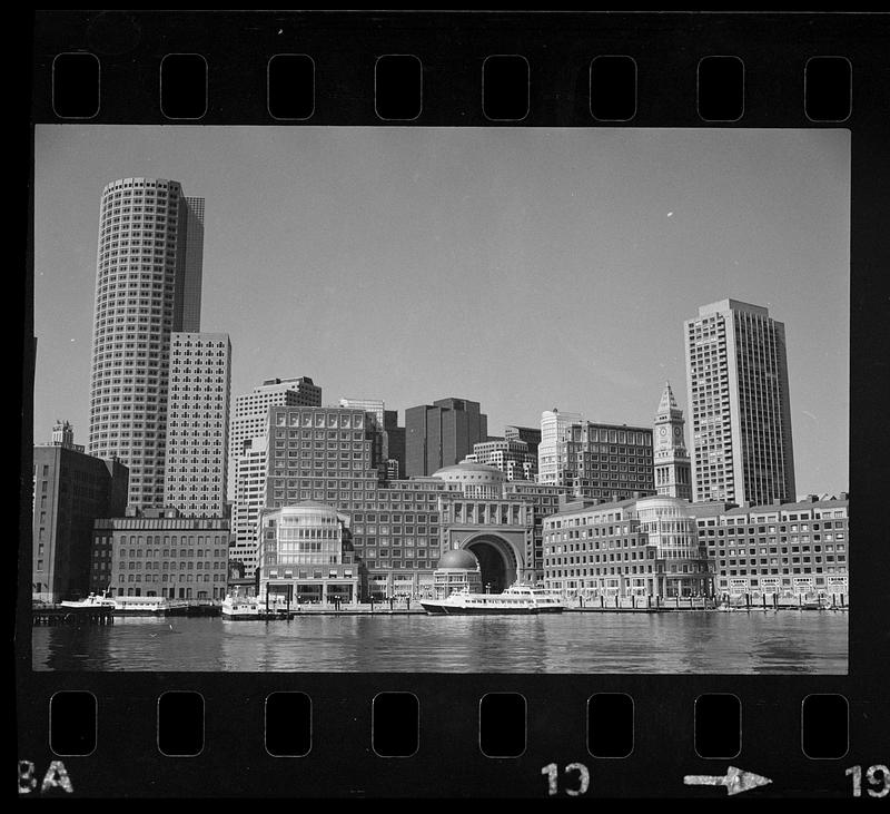 North End waterfront and Rowe's Wharf, downtown Boston