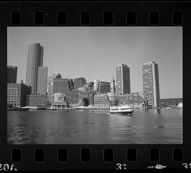 North End waterfront and Rowe's Wharf, downtown Boston