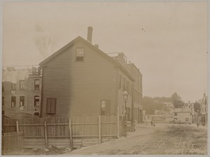 House and clothesline on empty street