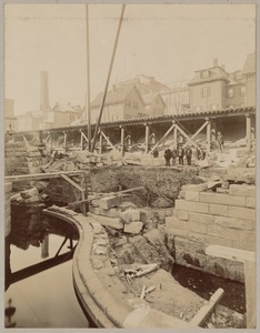 Construction site with men in distance