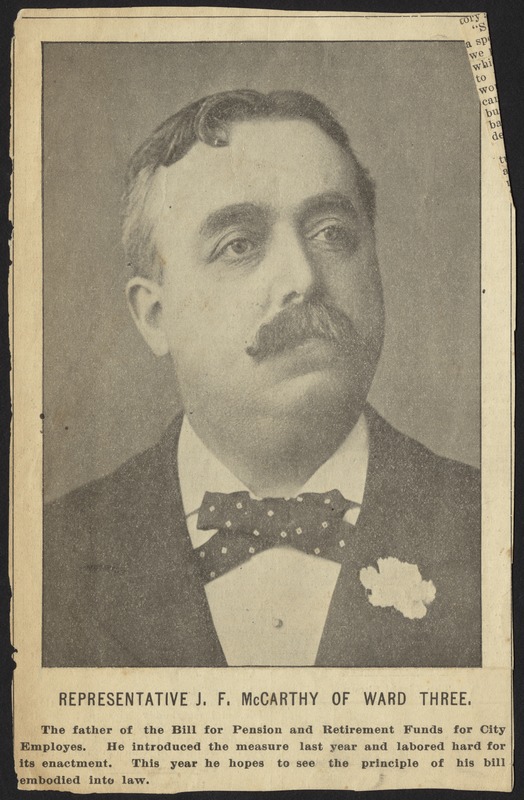 Representative J. F. McCarthy of Ward Three
