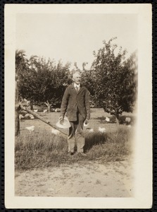 Robbins, Nathan, chicken and fruit trees, (1866-1962)