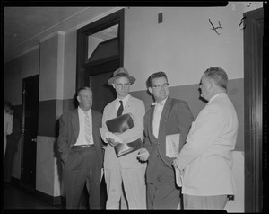 Members of the Post Guild after filing a bankruptcy plea