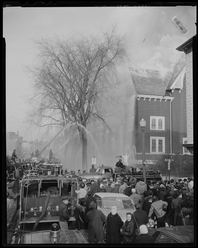 Fire truck hose pointed at Sacred Heart Church on Brooks St. - Digital ...