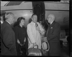 Senator Henry Jackson arrives, Logan Int Airport