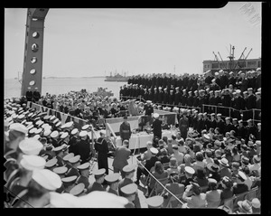 Ceremony on USS Albany deck