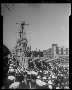 Ceremony on USS Albany deck