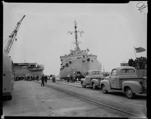 View of the U.S.S. ATKA at the dock