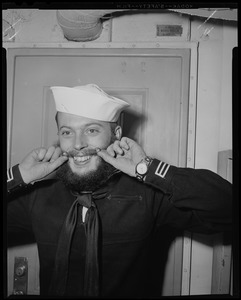 A crew member making a funny face