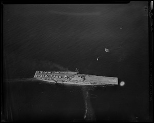 View of a damaged ship from above