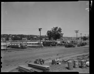 View of multiple mobile homes parked in rows