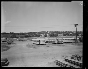 View of multiple mobile homes in parked rows