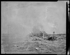 Pile of wooden wreckage