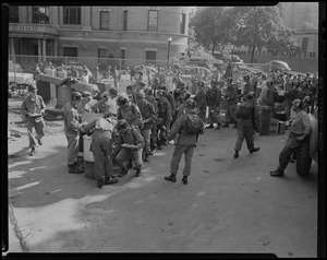 Military unit at a food line