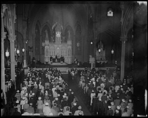 Religious service, with congregation standing