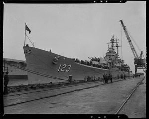 USS Albany at dock