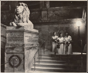 BPL building - interior view. Lion on main staircase