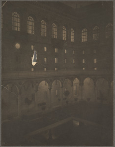 Boston Public Library, courtyard at night