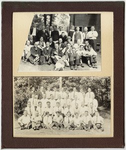 Two photos of company picnics, Boston Public Library