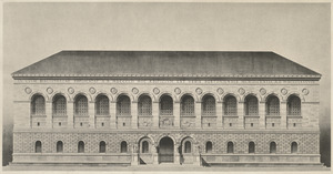 Illustration of the McKim building, the Boston Public Library's Central Branch in Copley Square