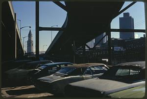 Under the 'El' parking lot toward Boston Custom House