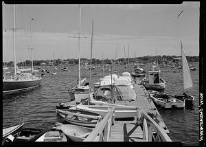 Sailboats dock scene