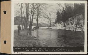 Prince River, below Shaft #9, looking upstream, flow = 96 cubic feet per second = 7.7 cubic feet per second per square mile, drainage area = 12.5 square miles, Barre, Mass., Mar. 9, 1933