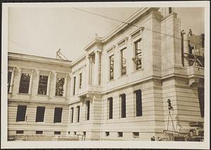 Construction of the Museum of Fine Arts, Boston, facade