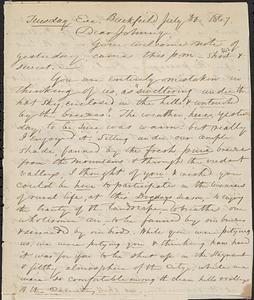 Letter from Zadoc Long to John D. Long, July 30, 1867