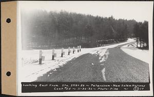 Contract No. 55, Portion of Petersham-New Salem Highway, Petersham, Franklin County (Worcester County?), looking east from Sta. 349+50, Franklin County, Mass., Nov. 30, 1936