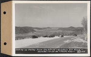 Contract No. 82, Constructing Quabbin Hill Road, Ware, looking up valley from Sta. 93+25, Ware, Mass., Apr. 29, 1940