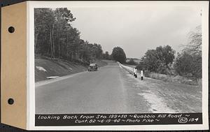 Contract No. 82, Constructing Quabbin Hill Road, Ware, looking back from Sta. 199+50, Ware, Mass., Jun. 19, 1940