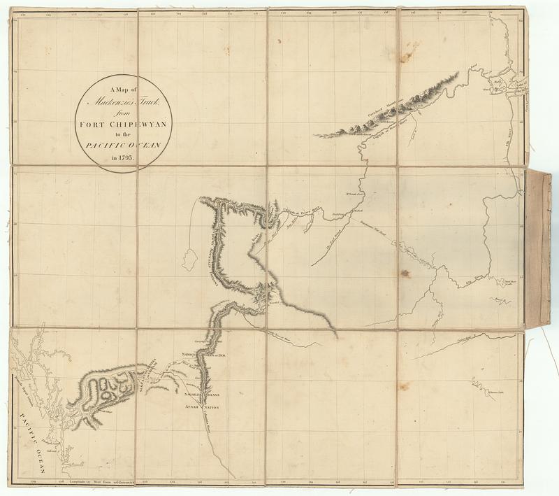 A map of Mackenzie's track, from Fort Chipewyan to Pacific Ocean in 1793