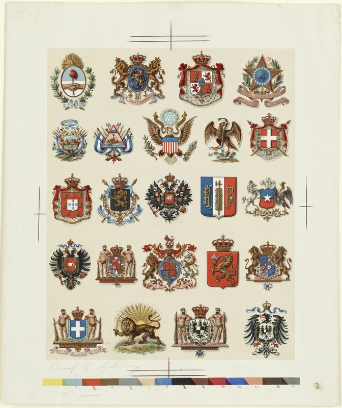 Twenty three coats of arms on one sheet