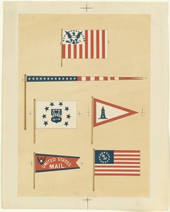 United States flags and pennants