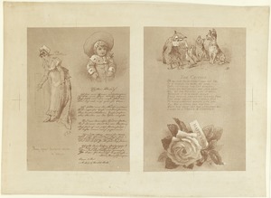 Two greeting card illustrations on one sheet