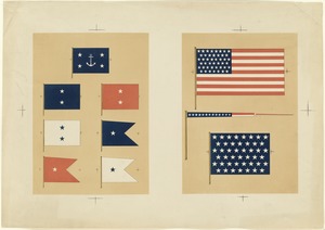 United States flags and pennants