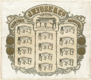 J.W. Vose & Co. Boston. Pianoforte Manufactures